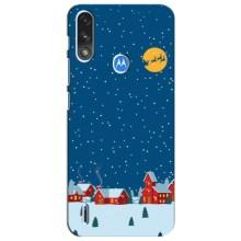 Силіконовий бампер на різдво для Motorola Moto E7i / E7 Power (Місто в снігу)