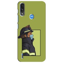 Силиконовый бампер (Работники) на Motorola Moto E7i / E7 Power – Пожарник