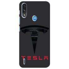 Силиконовый бампер с картинкой машины на Motorola Moto E7i / E7 Power (Logo TESLA)