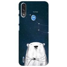 Силиконовый бампер с картинкой животных для Motorola Moto E7i / E7 Power (Медведица)