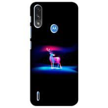 Силиконовый бампер с картинкой животных для Motorola Moto E7i / E7 Power (Яркий олень)