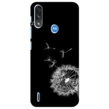 Силиконовый Чехол с одуванчиками на Motorola Moto E7i / E7 Power (Одуванчик на чёрном)
