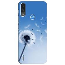 Силиконовый Чехол с одуванчиками на Motorola Moto E7i / E7 Power (Одуванчик на голубом)