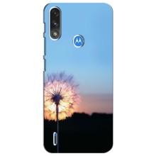 Силиконовый Чехол с одуванчиками на Motorola Moto E7i / E7 Power (Закат с одуванчиком)
