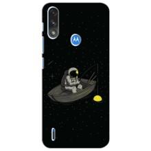 Силиконовый Чехол с принтом "Космонавты" на Motorola Moto E7i / E7 Power (Космонавт на рыбалке)