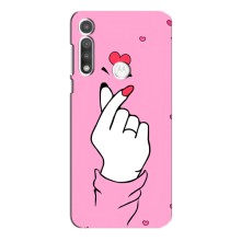 Чехол с принтом для Motorola MOTO G Fast (AlphaPrint - Знак сердечка) – Знак Love