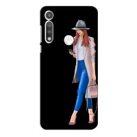 Чехол с картинкой Модные Девчонки Motorola Moto G Fast (Девушка со смартфоном)