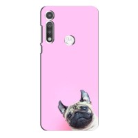 Бампер для Motorola Moto G Fast с картинкой "Песики" – Собака на розовом
