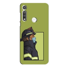 Силиконовый бампер (Работники) на Motorola Moto G Fast – Пожарник