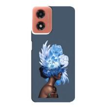 Чехлы (ART) Цветы на Motorola MOTO G04 (VPrint) (Цветы на голове)