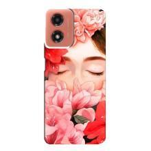 Чехлы (ART) Цветы на Motorola MOTO G04 (VPrint) (Глаза в цветах)