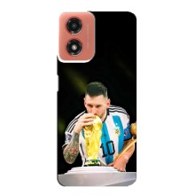 Чехлы для Motorola MOTO G04 (Leo чемпион) (AlphaPrint) (Кубок Месси)