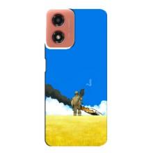 Чехлы на военную тематику для Motorola MOTO G04 – Попадание