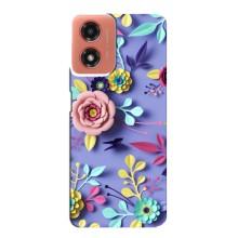 Чехлы с Цветами для Motorola MOTO G04 (VPrint) (Цветочный дизайн)