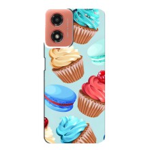Чехлы с Фруктами для Motorola MOTO G04 (VPrint) (Кексики)
