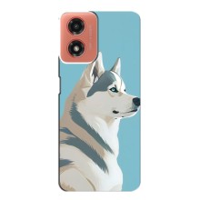 Чехол с Хаски для Motorola MOTO G04 - (AlphaPrint) (Хаски арт)