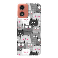 Чехлы с Котиками для Motorola MOTO G04 (VPrint) (Рисованные котики)