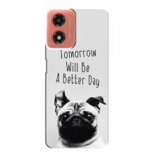 Чехлы с собаками для Motorola MOTO G04 (VPrint) (Смешной Мопс)