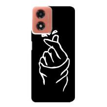 Чехлы (Знак сердечка) на Motorola MOTO G04 – Сердце на черном