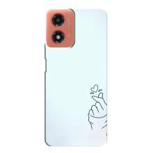 Чехлы (Знак сердечка) на Motorola MOTO G04 – Сердце на голубом