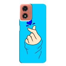 Чехлы (Знак сердечка) на Motorola MOTO G04 – Сердце на синем