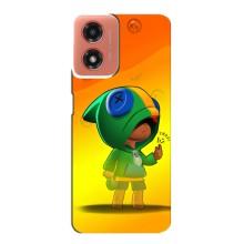 Чехол Бравл Старс для Motorola MOTO G04 – LEON в кофте