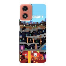 Чехол Майнкрафт на Motorola MOTO G04 (AlphaPrint) Minecraft (фон Minecraft)