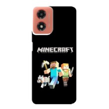 Чехол Майнкрафт на Motorola MOTO G04 (AlphaPrint) Minecraft (герои Minecraft)