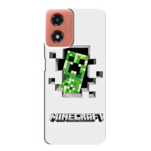 Чехол Майнкрафт на Motorola MOTO G04 (AlphaPrint) Minecraft (крипер Майнкрафт)