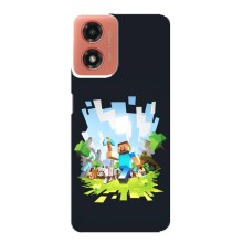 Чехол Майнкрафт на Motorola MOTO G04 (AlphaPrint) Minecraft (персонажи Minecraft)