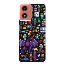 Чехол майнкрафт для Motorola MOTO G04 – Все персонажи
