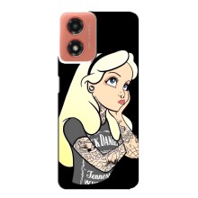 Чехол с печатью для Motorola MOTO G04 - (Мода) (AlphaPrint) (Девочка в тату)