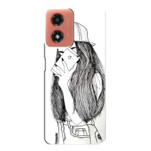 Чехол с печатью для Motorola MOTO G04 - (Мода) (AlphaPrint) (Фото девочки)
