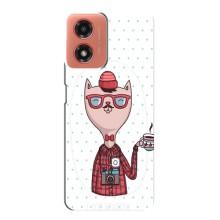 Чехол на тематику: Коты для Motorola MOTO G04 – Кот аристократ