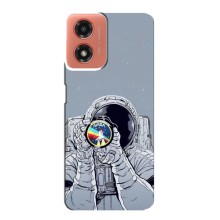 Чехол NASA для Motorola MOTO G04 (AlphaPrint) (Космонавт фото)