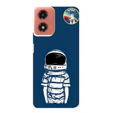 Чехол NASA для Motorola MOTO G04 (AlphaPrint) (Мальчик в шлеме)