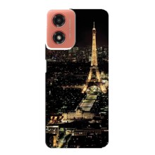 Чехол Эйфелева Башня для Motorola MOTO G04 - (AlphaPrint) (Ночной Париж)