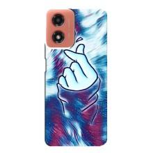 Чохол з принтом для Motorola MOTO G04 (AlphaPrint - Знак сердечка) – Радужне серце