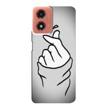 Чохол з принтом для Motorola MOTO G04 (AlphaPrint - Знак сердечка) – Значок Love