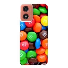 Чехол с изображением  вкусной еды для Motorola MOTO G04 – Разноцветные M&M'S