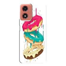 Чехол с изображением  вкусной еды для Motorola MOTO G04 – Сочные пончики