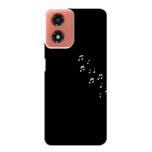 Чехол с картинками на черном фоне для Motorola MOTO G04 – Ноты