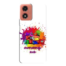 Чехол Амонг Ас для Motorola MOTO G04 (AlphaPrint) (Яркий АмонгАс)