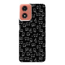 Чехол с принтом для Motorola MOTO G04 (AlphaPrint) Модные коты (Меленькие котики)