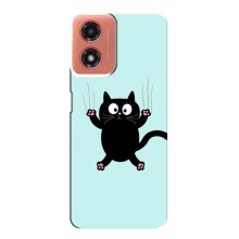 Чехол с принтом для Motorola MOTO G04 (AlphaPrint) Модные коты (Падающий кот)