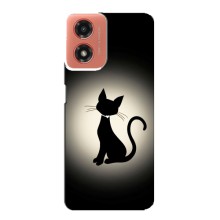 Чехол с принтом для Motorola MOTO G04 (AlphaPrint) Модные коты (Силуэт котика)