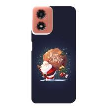 Чехол Санта Клаус для Motorola MOTO G04 (Подарки от Санты)