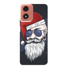 Чехол Санта Клаус для Motorola MOTO G04 (Рождественский МЕН)