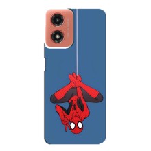 Чехол Супергерой Человека Паука на Motorola MOTO G04 (На паутине)