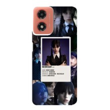 Чехлы Венсдей на Motorola MOTO G04 Уэнсдей (AlphaPrint) (коллаж Уэнздей)